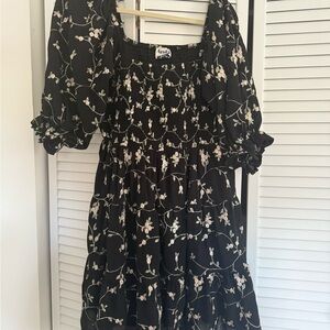Arula (altar’d state) Black Dress with Floral Design